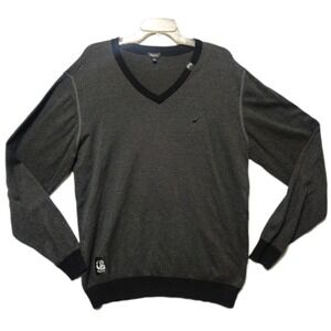 LRG Mens XL Charcoal V Neck Sweater Lightweight Knit Casual Pullover Cozy